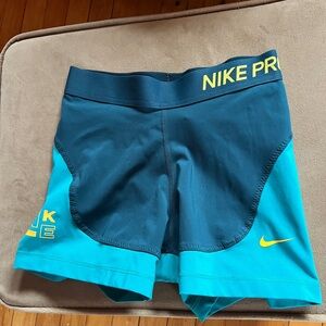 Nike Pro Teal and Dark Blue Bike Shorts